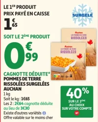 Pommes de terre rissolées surgelées Auchan
