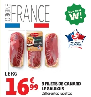3 Filets de canard Le Gaulois