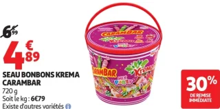 Seau bonbons Krema Carambar