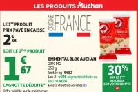 Emmental bloc Auchan 29% MG