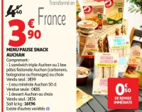 Menu Pause Snack Auchan