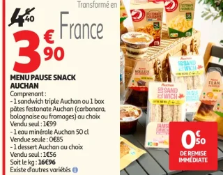 Menu Pause Snack Auchan