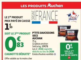 P'tits saucissons secs Auchan