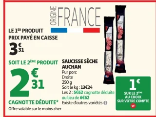 Saucisse sèche Auchan