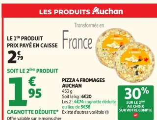 Pizza 4 fromages Auchan