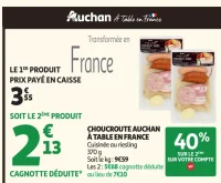 Choucroute Auchan à table en France