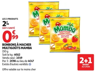 Bonbons à mâcher multigoûts Mamba