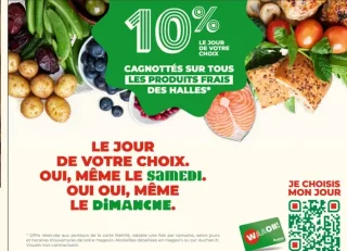 10% cagnotte sur tous les produits frais des halles