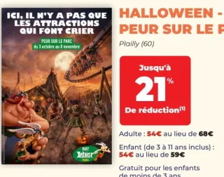 Billet Parc Astérix - Halloween - Peur sur le Parc