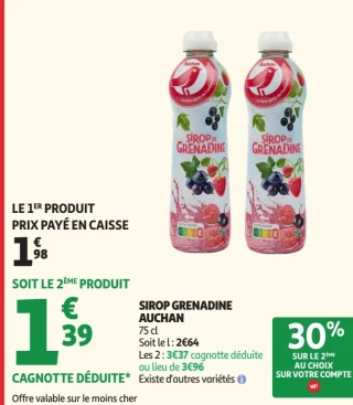 Sirop grenadine Auchan