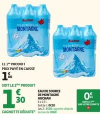 Eau de source de montagne Auchan