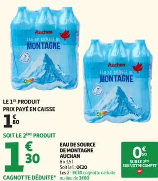Eau de source de montagne Auchan