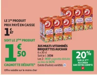 Jus multi-vitaminés briquettes Auchan