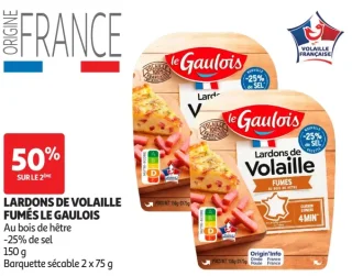 Lardons de volaille fumés Le Gaulois 150 g