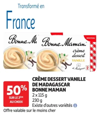 Crème dessert vanille de Madagascar Bonne Maman