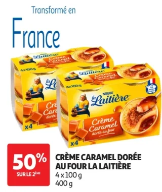 Crème caramel dorée au four La Laitière