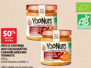 Pâte à tartiner aux cacahuètes caramélisées bio Yoonuts