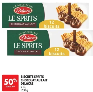 Biscuits Sprits chocolat au lait Delacre
