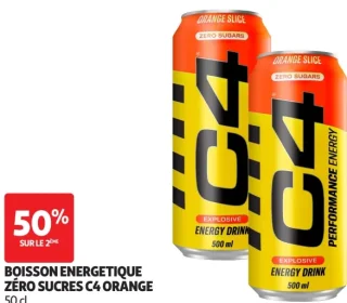 Boisson energetique zéro sucres C4 Orange 50 cl