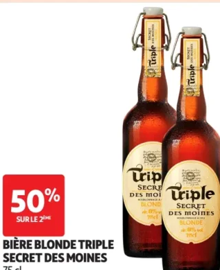 BIÈRE BLONDE TRIPLE SECRET DES MOINES 75 cl