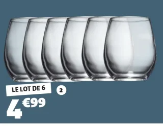 6 verres à eau 35 cl