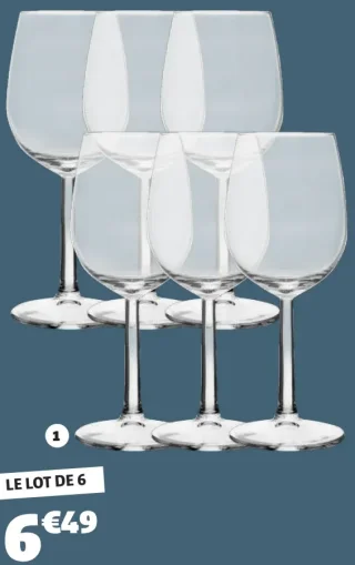 6 verres à pied 29,5 cl