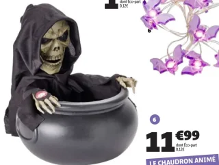 Chaudron squelette animé