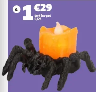 Bougie LED araignée 8,8 x 7,4 x 5 cm