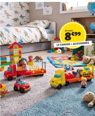 Camion de pompier ou de chantier avec accessoires