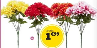 Piquet chrysanthèmes 9 têtes GiFi