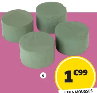 Mousse ronde fleur x4