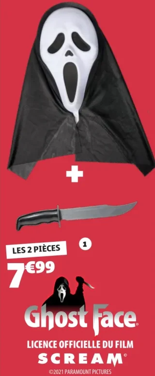 Masque et couteau adulte Ghost Face Scream