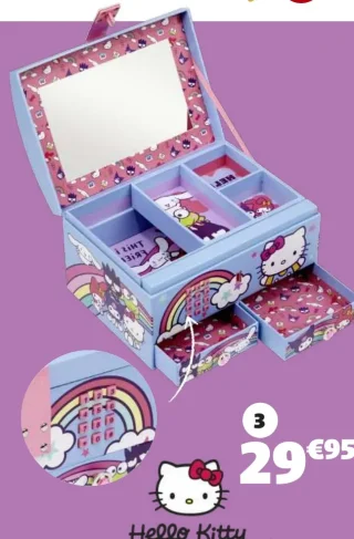 Boîte à bijoux avec miroir Hello Kitty