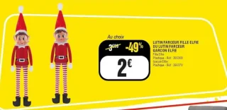 Lutin farceur fille ou garçon Elfie