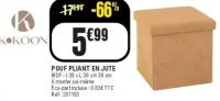 Pouf pliant en jute Kokoon