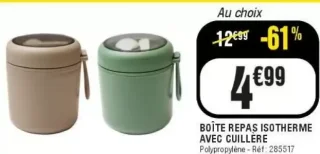 Boîte repas isotherme avec cuillère