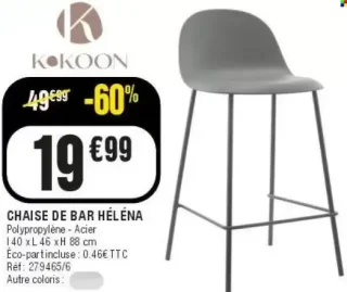 Chaise de bar Héléna KOKOON