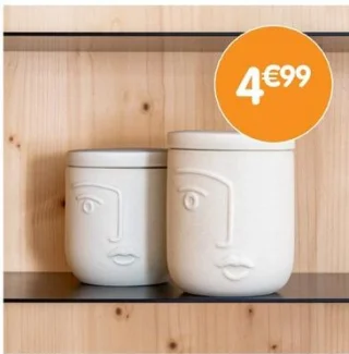 Pots de rangement en céramique motifs visages