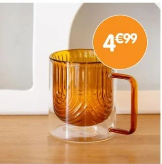 Mug en verre double paroi ambré