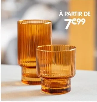 Verres striés ambrés