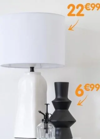 Lampe à poser en céramique blanche