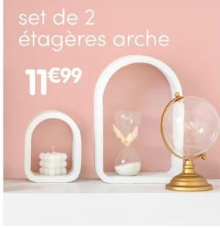 Set de 2 étagères arche