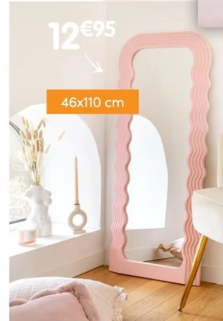 Miroir ondulé 46x110 cm