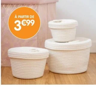 Paniers de rangement tressés