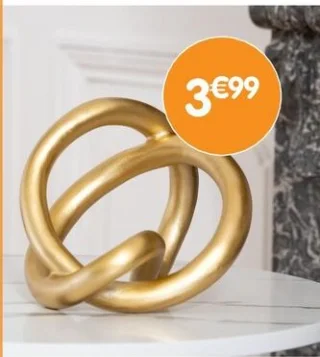 Objet déco nœud doré