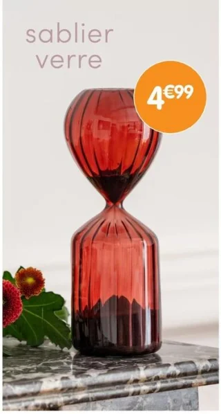 Sablier verre rouge