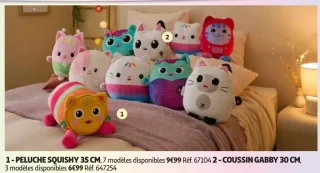 Peluche Squishy 35 cm ou Coussin Gabby 30 cm Gabby et la Maison Magique