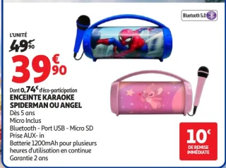 Enceinte karaoké Spiderman ou Angel
