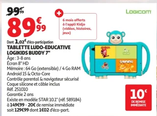 Tablette ludo-éducative Logikids Buddy 7" Logicom