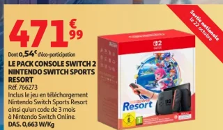 LE PACK CONSOLE SWITCH 2 NINTENDO SWITCH SPORTS RESORT